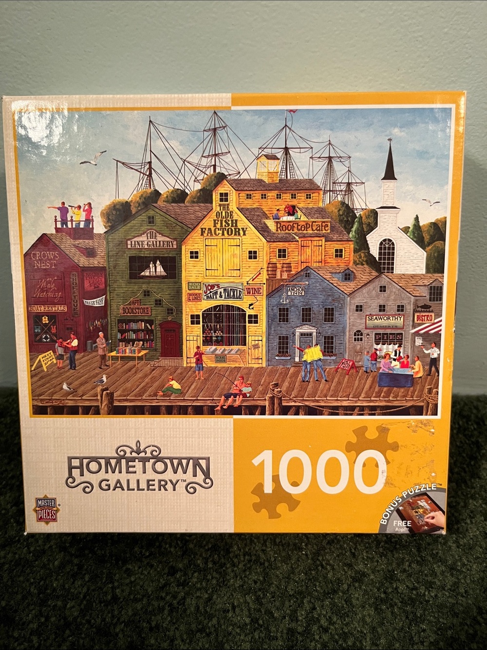 1000-Piece Puzzle - Coastal Village Artwork crows nest harbor Art Poulin